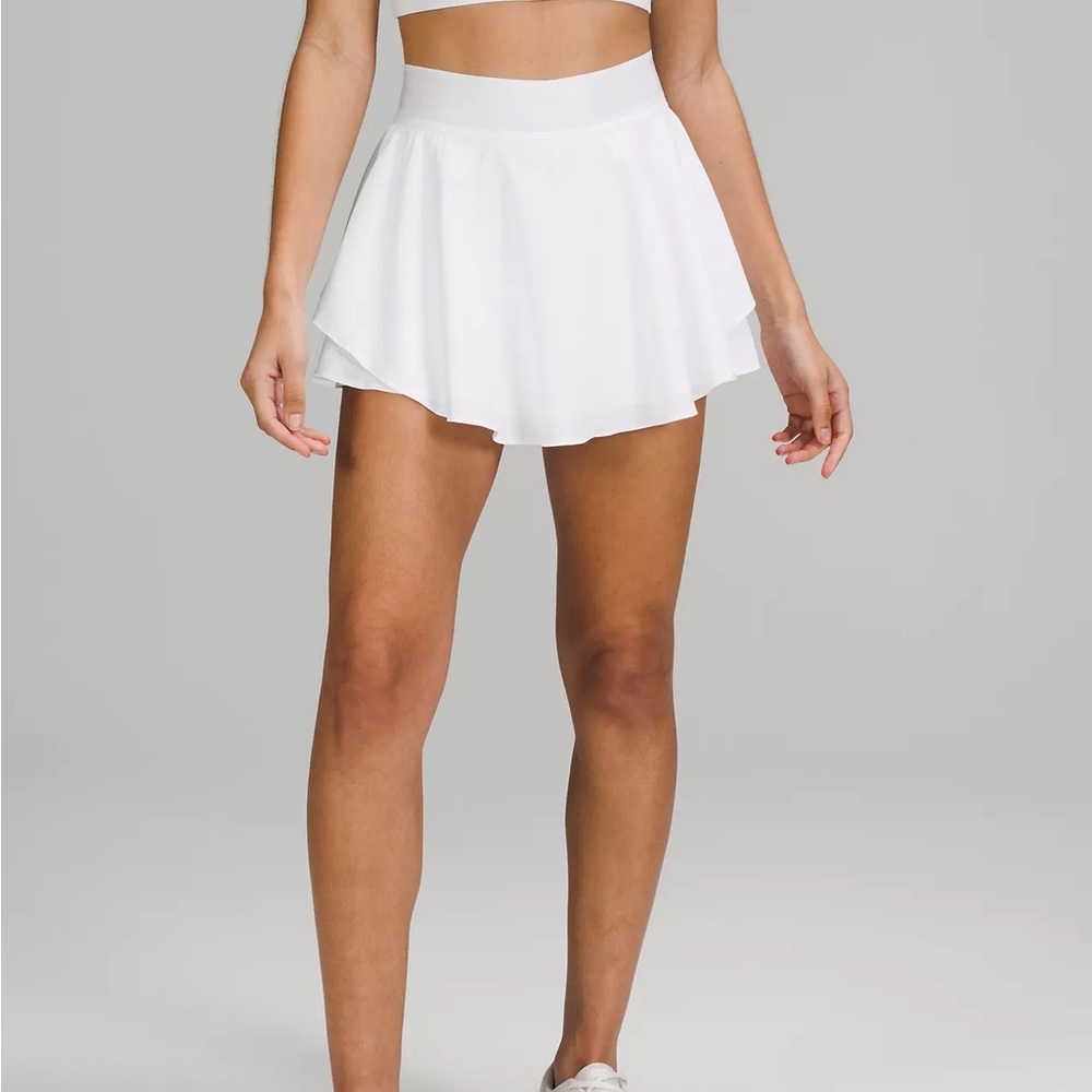White Lululemon Court Rival High-Rise Skirt